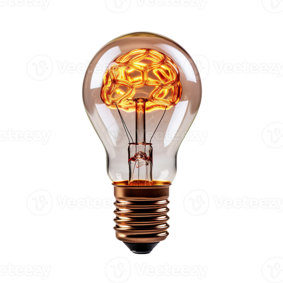 Lightbulb With Brain isolated on transparent background png