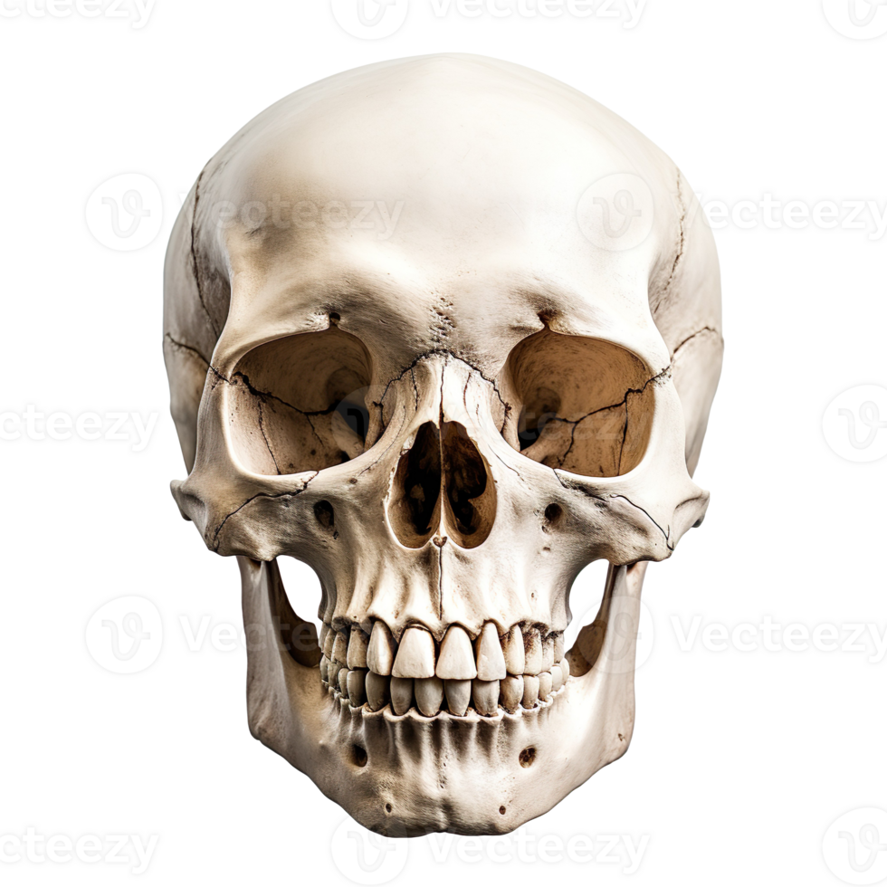 human skull isolated on transparent background png