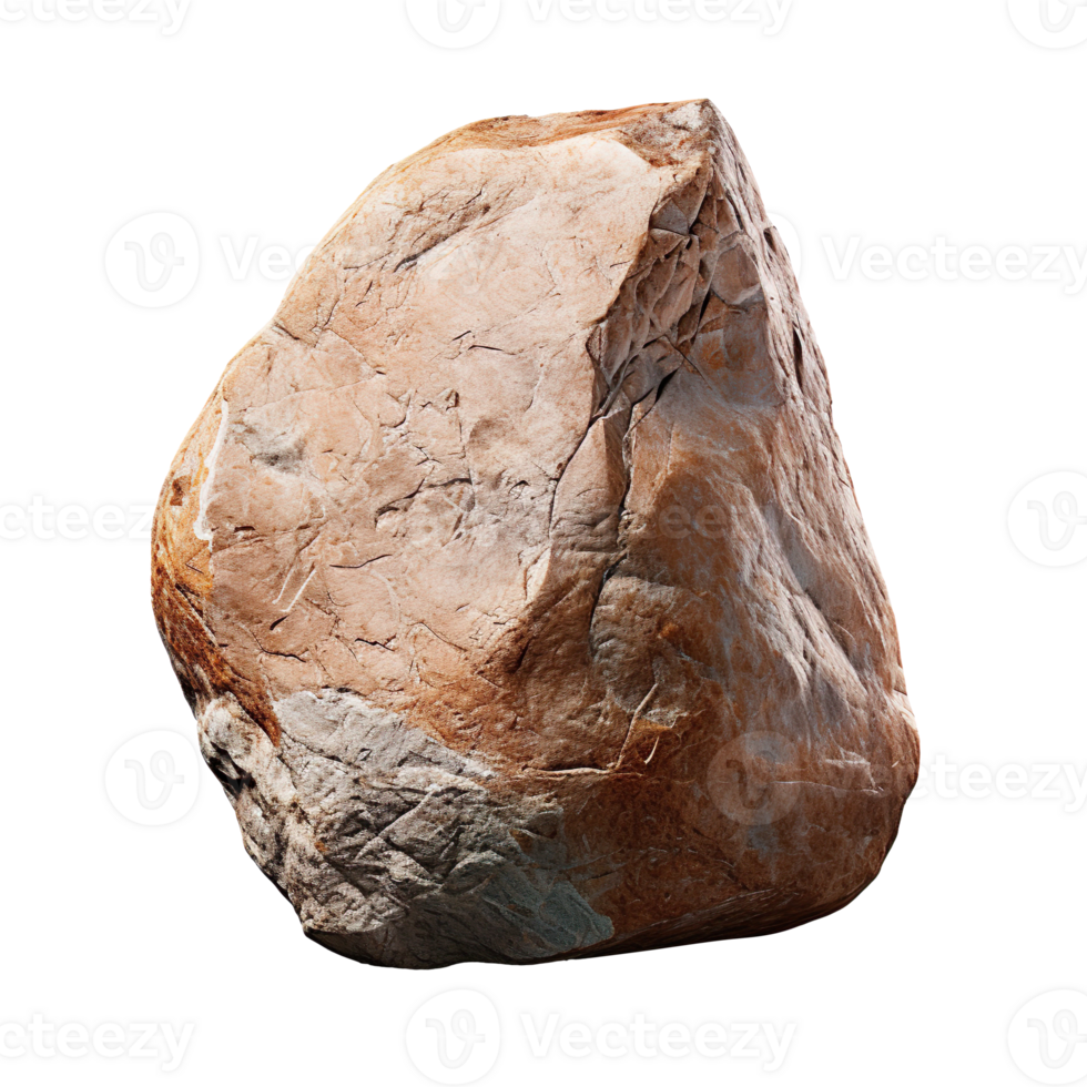 Large rock stone isolated on transparent background png