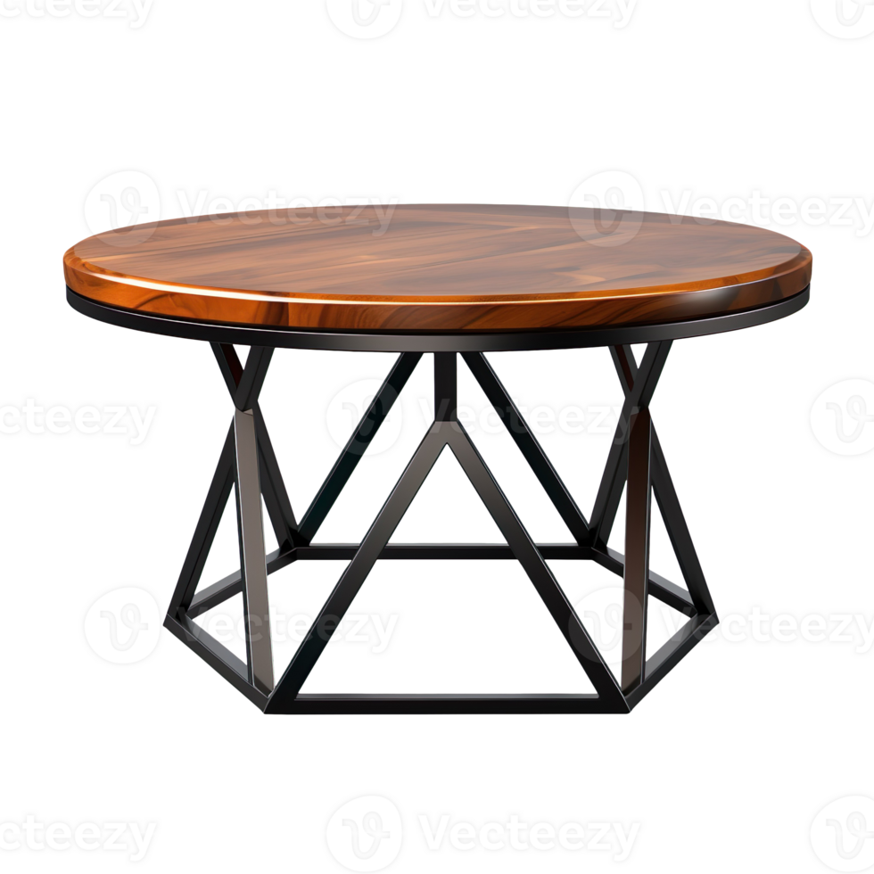 Modern round table isolated on transparent background png