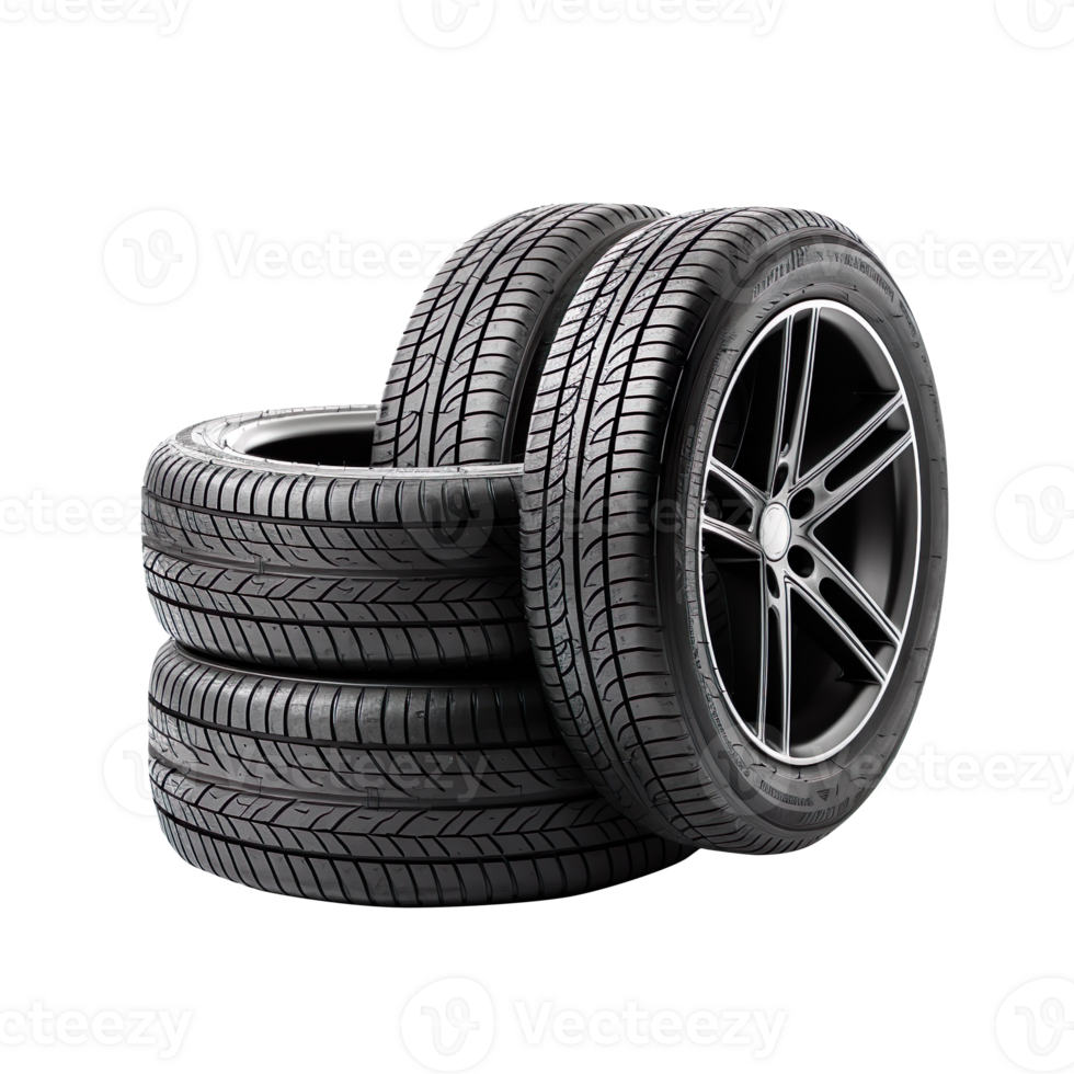 New Car Tires isolated on transparent background png