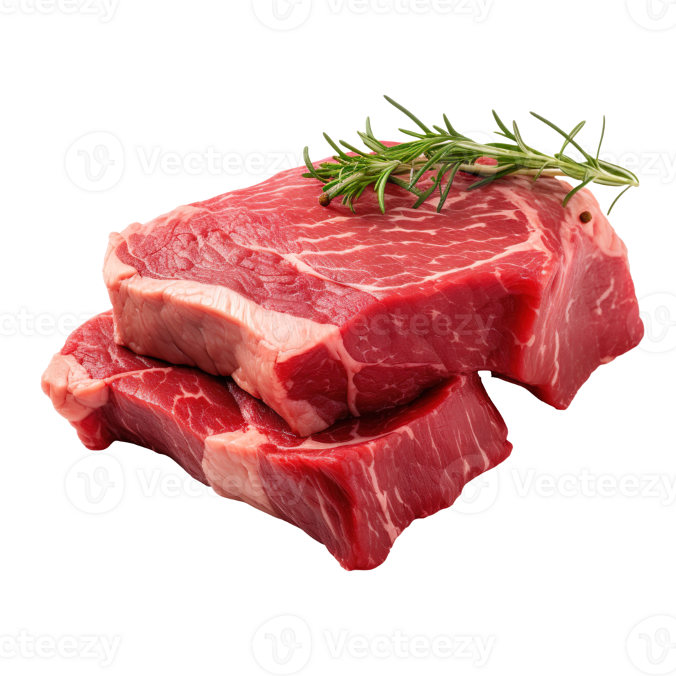 Piece of raw beef meat isolated on transparent background png