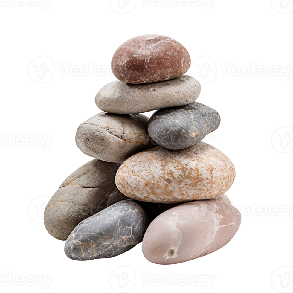 Pile of rock stones isolated on transparent background png
