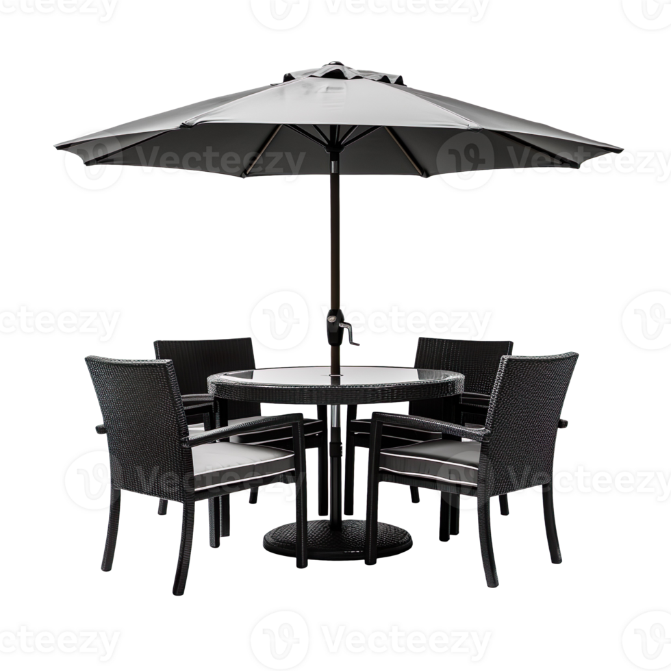 Outdoor dining set isolated on transparent background png