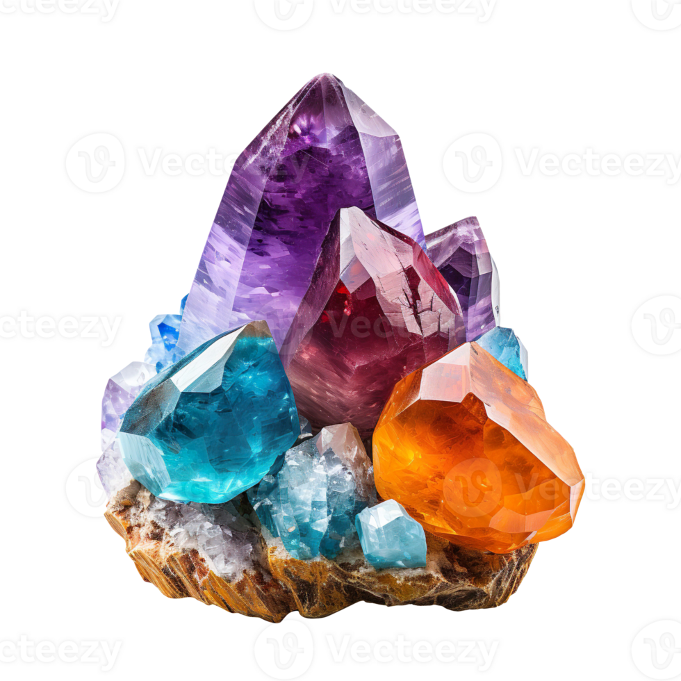 pile of crystals isolated on transparent background png