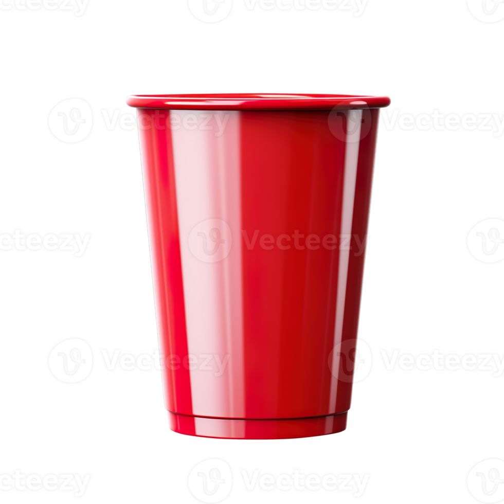 Plastic red cup isolated on transparent background png