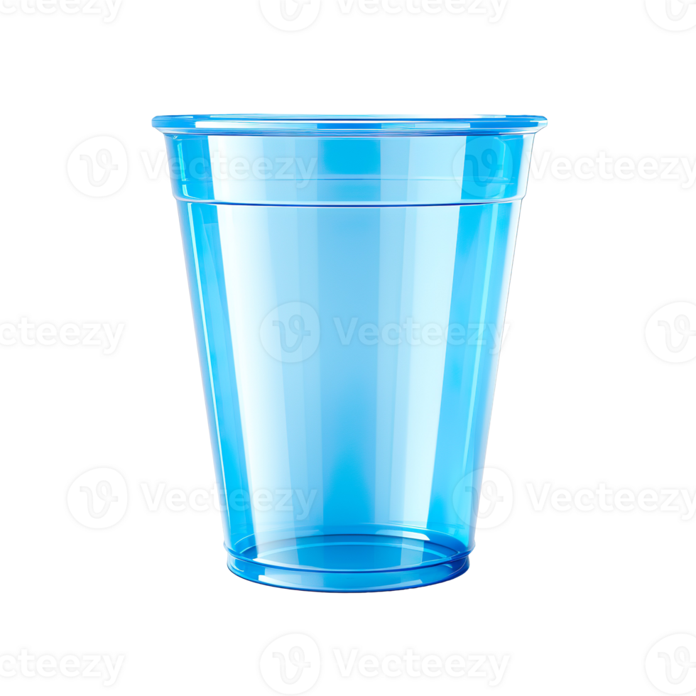 plastic blue cup isolated on transparent background png