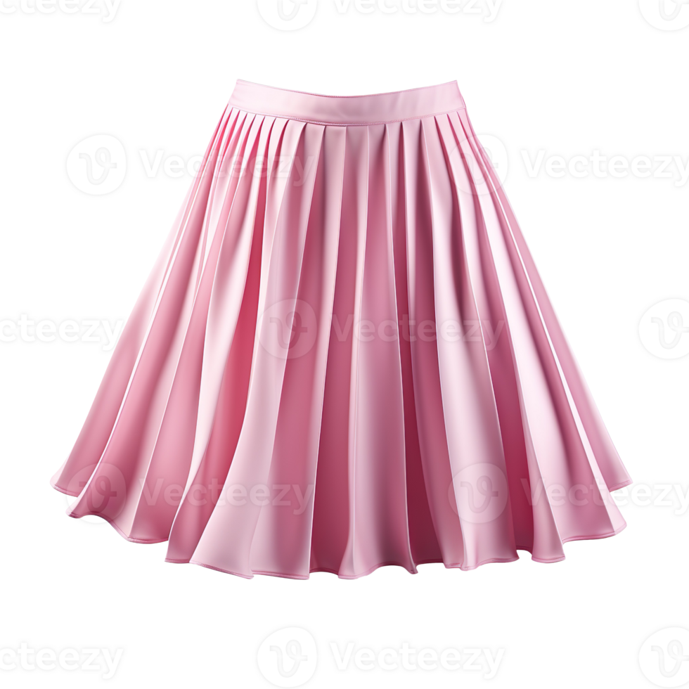 Pink pleated skirt isolated on transparent background png