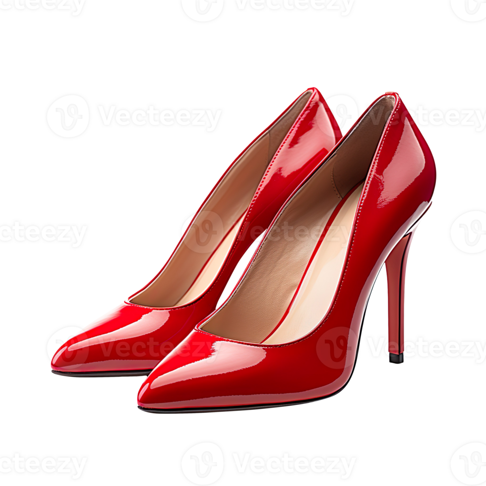 red high heel shoes isolated on transparent background png