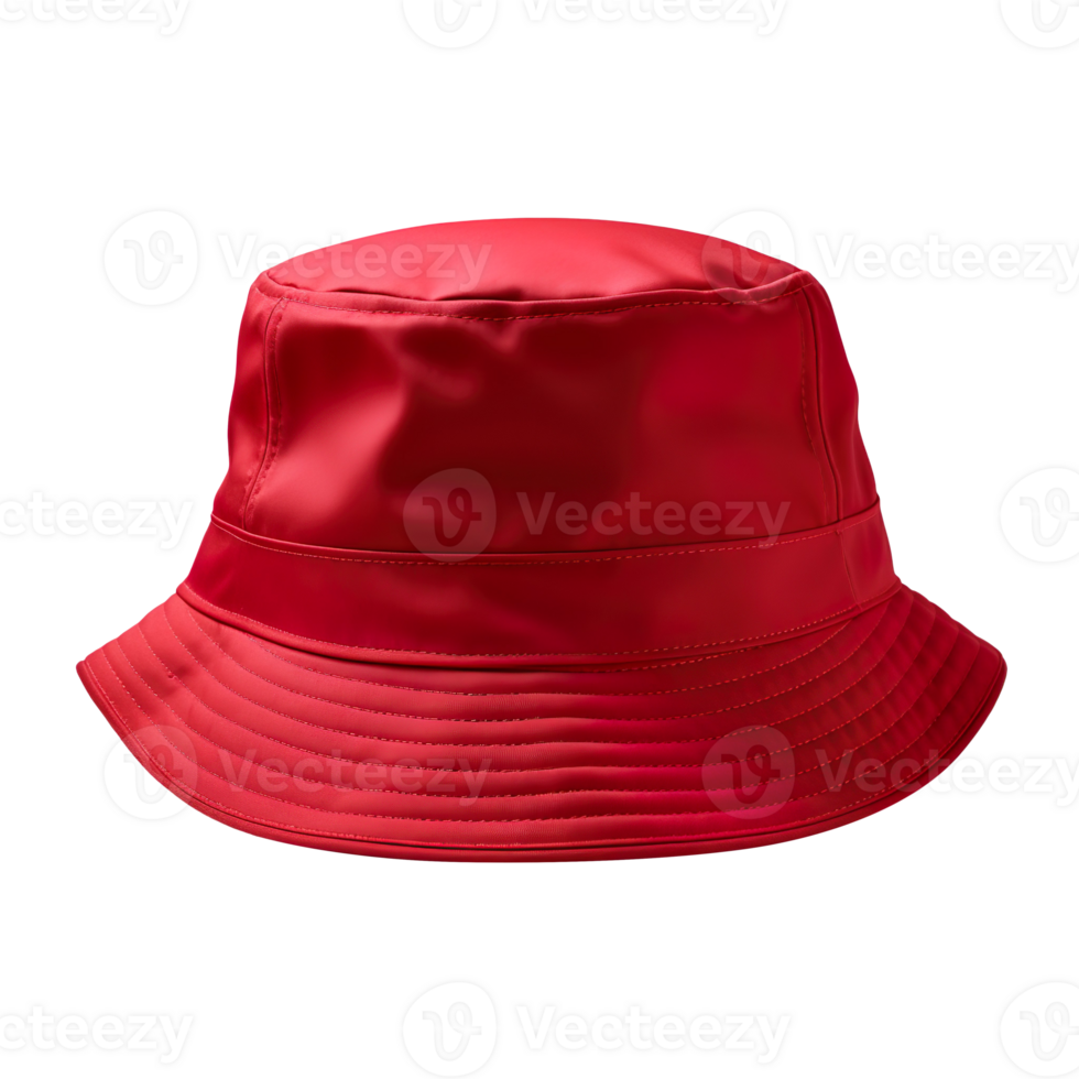 Red bucket hat isolated on transparent background png