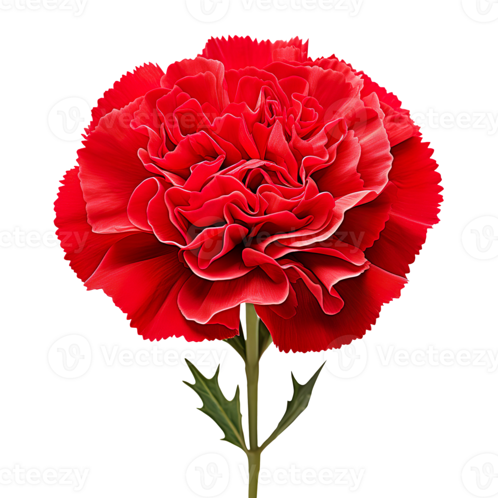 red carnation flower isolated on transparent background png