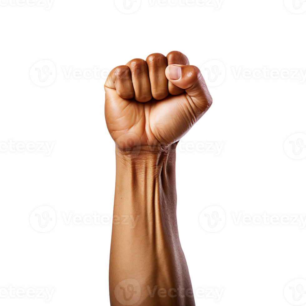 Raised Fist isolated on transparent background png