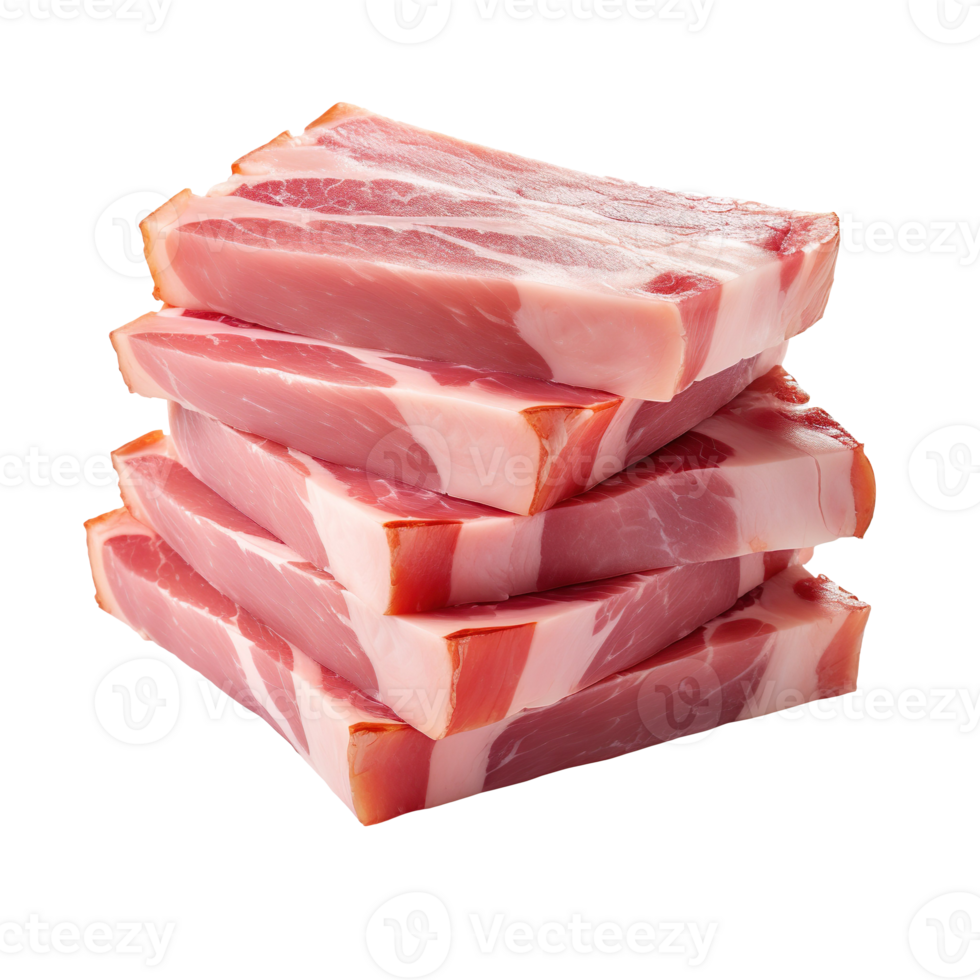 pork ham slices isolated on transparent background png