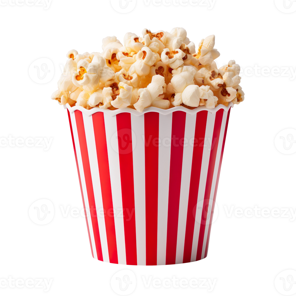 Popcorn on Carton Box isolated on transparent background png