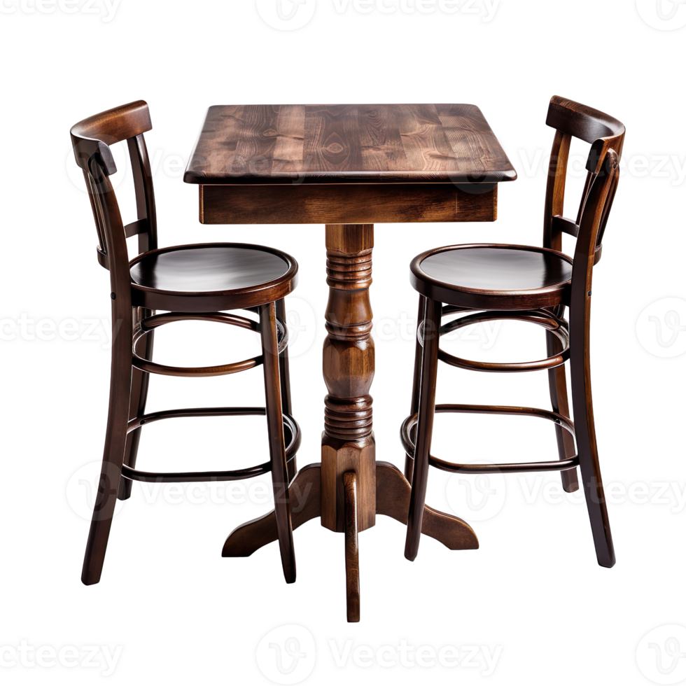 Pub table set isolated on transparent background png