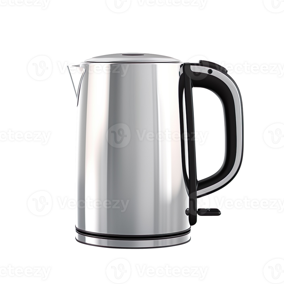 Steel electric kettle isolated on transparent background png