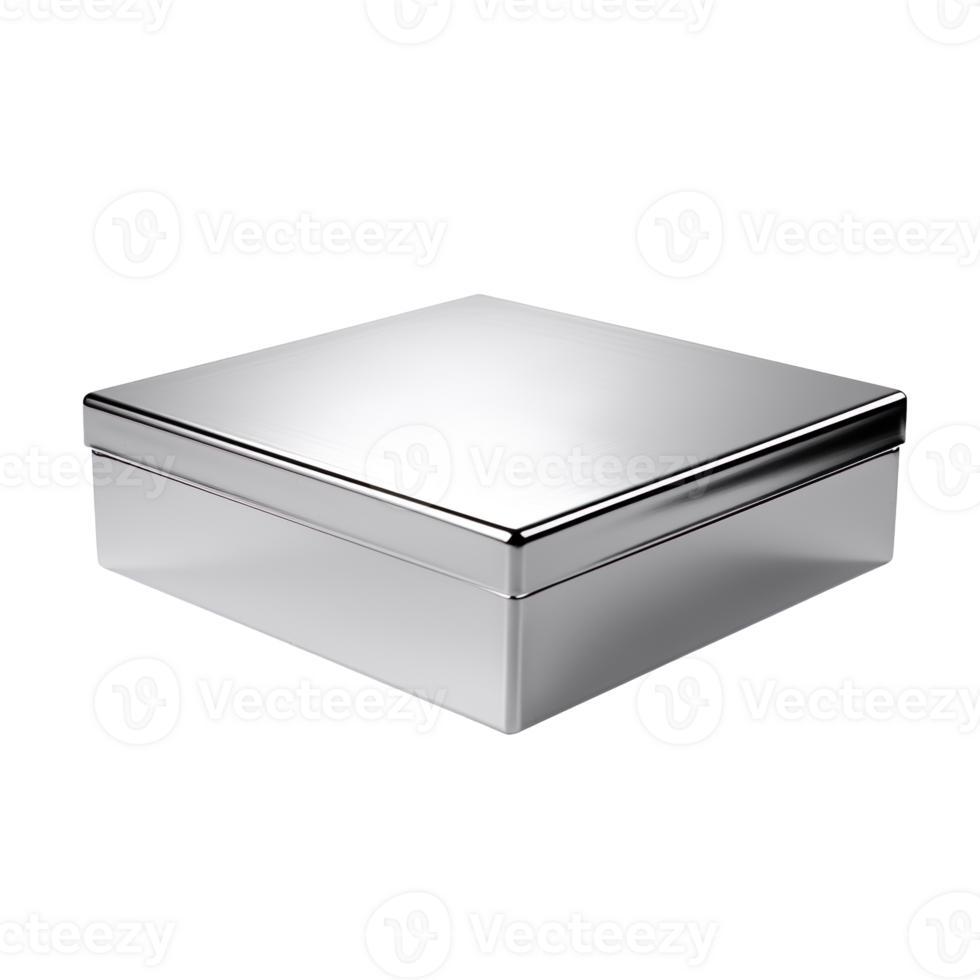 silver box isolated on transparent background png