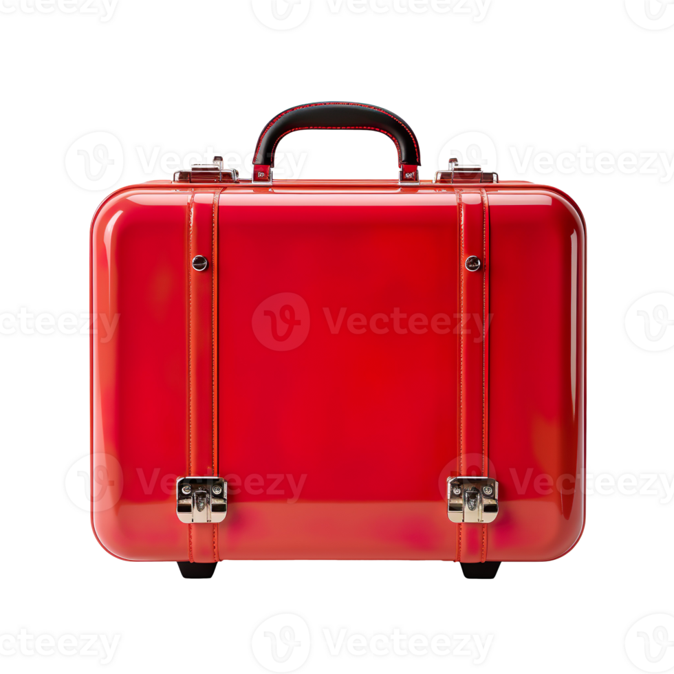 red suitcase isolated on transparent background png