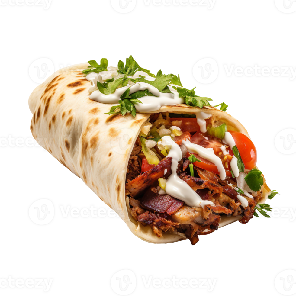 Shawarma isolated on transparent background png