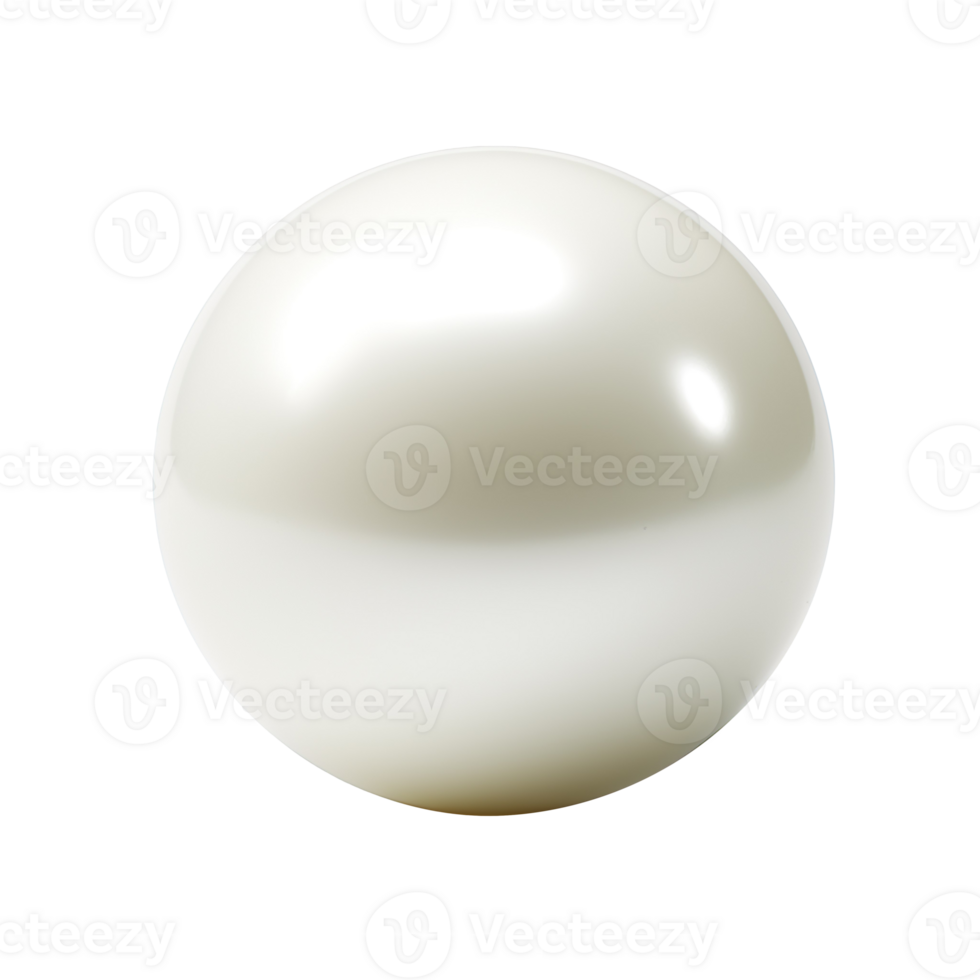 white pearl isolated on transparent background png