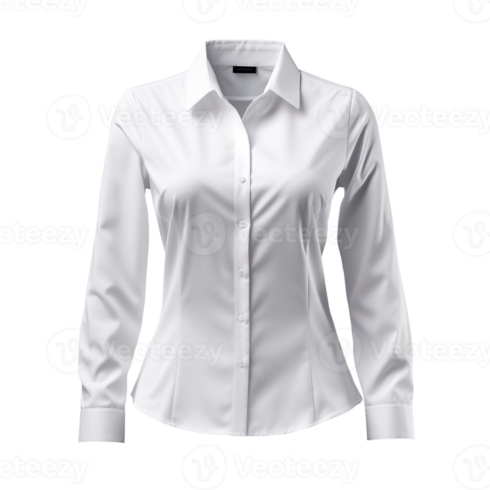 women's white office shirt isolated on transparent background png