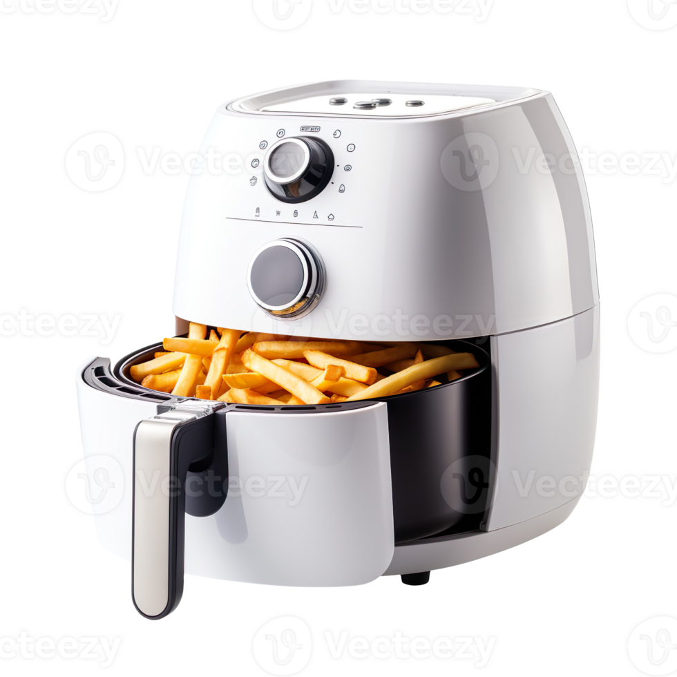 White Air Fryer isolated on transparent background png