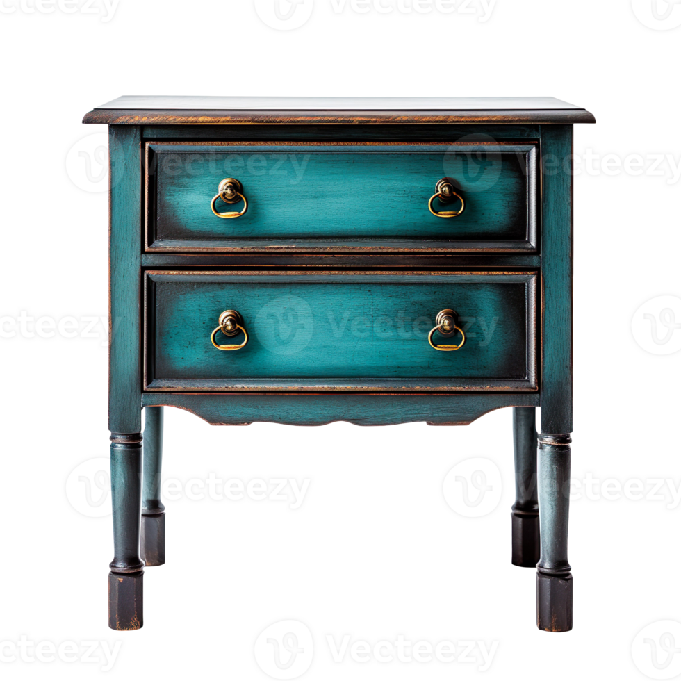 Vintage bedside table isolated on transparent background png
