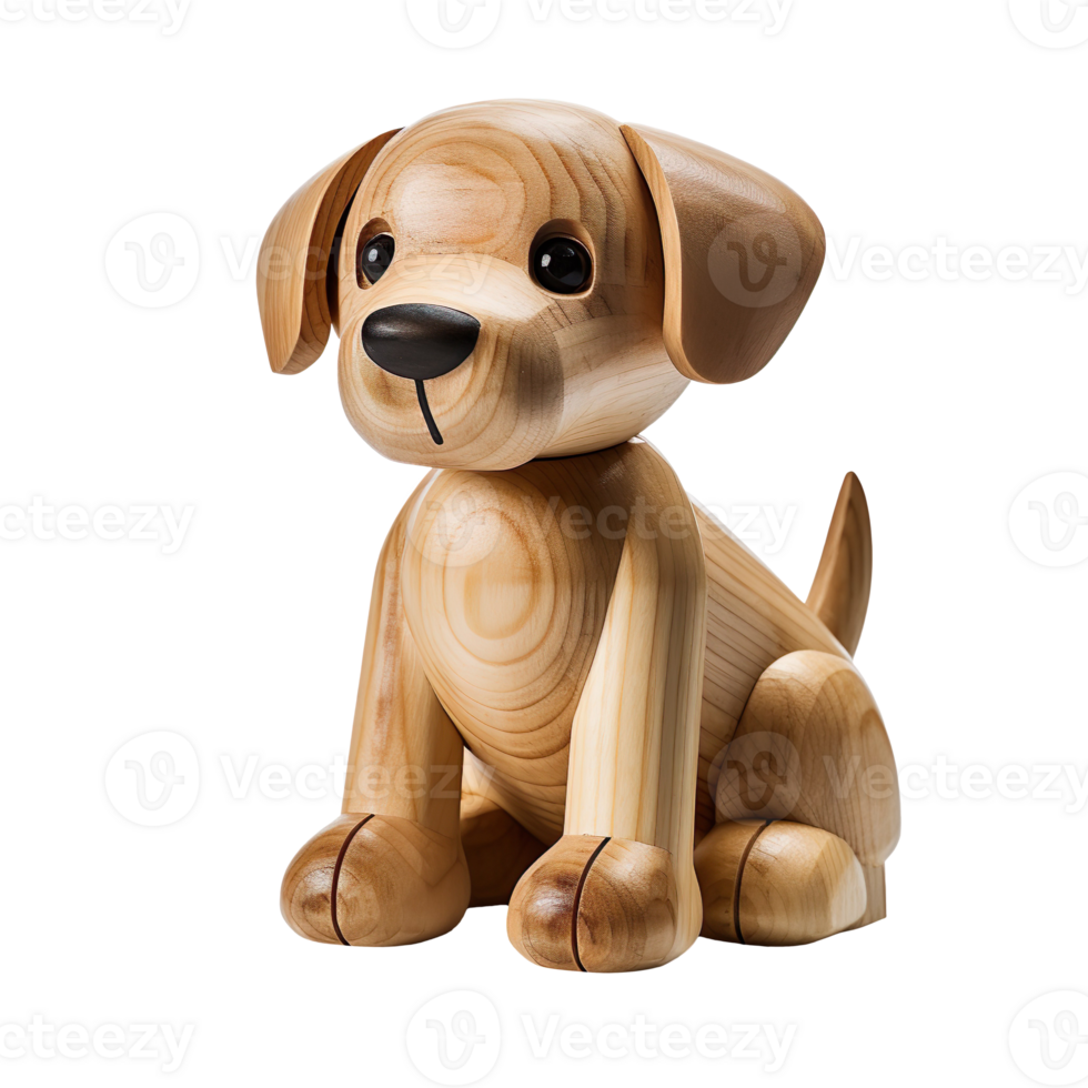 wooden toy dog isolated on transparent background png