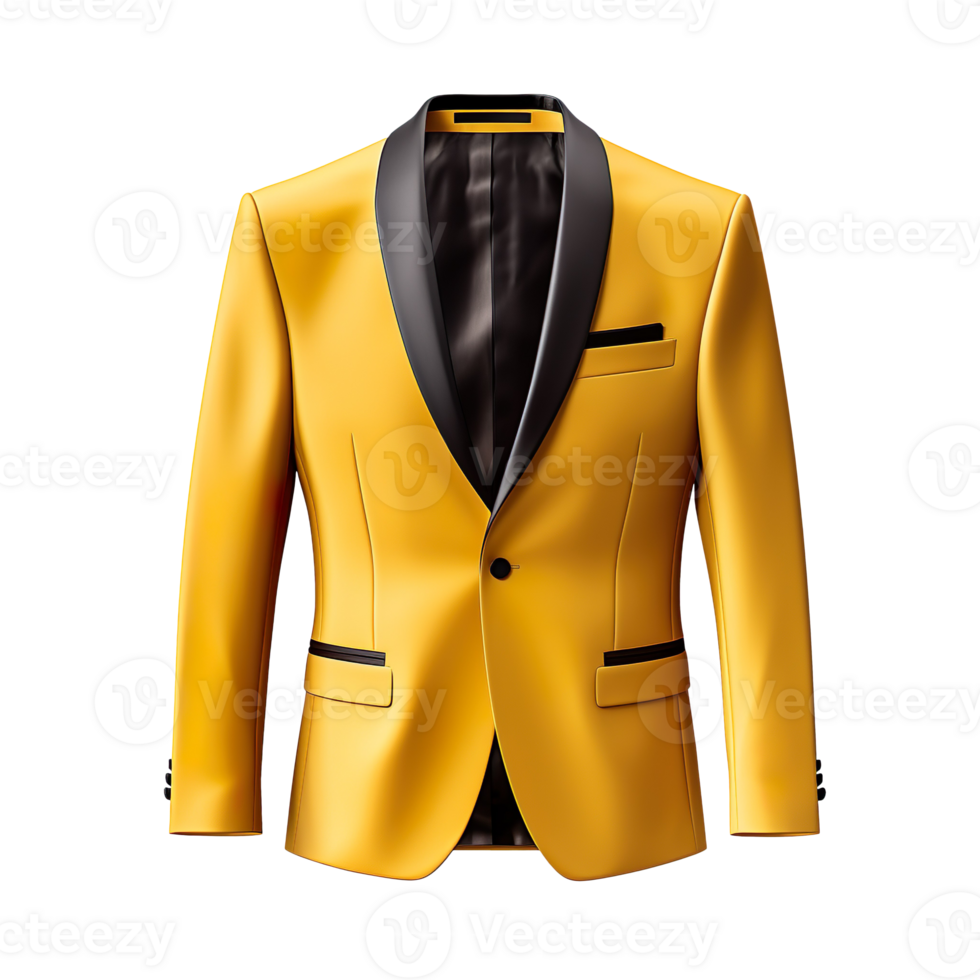 yellow tuxedo suit isolated on transparent background png