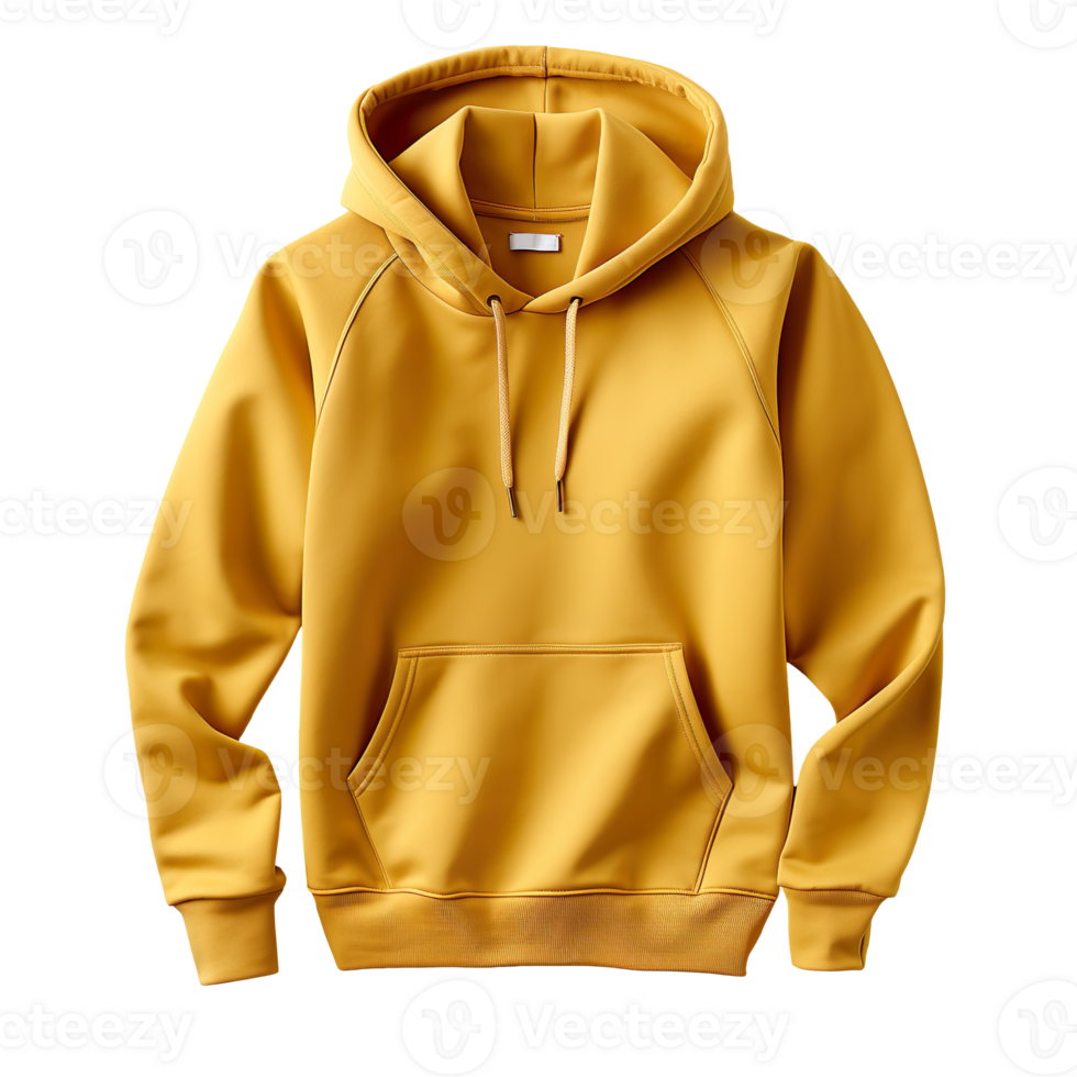 yellow hoodie isolated on transparent background png