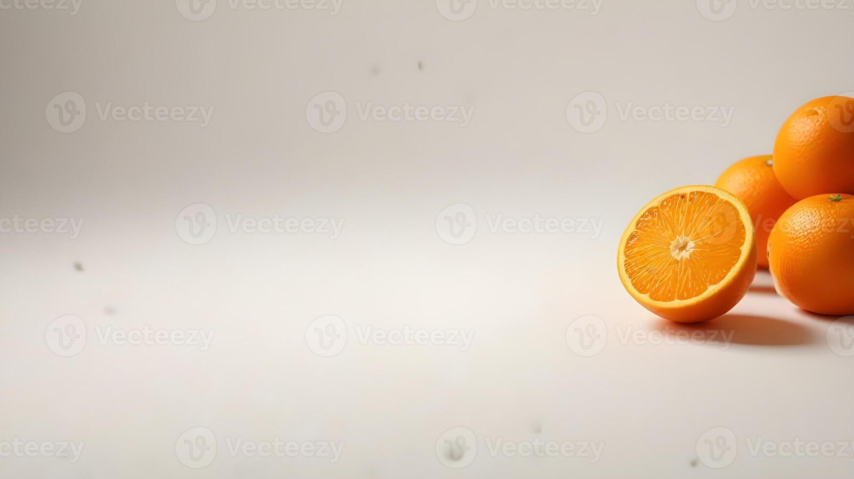 Vibrant Citrus Display, A Group of Oranges Resting on a Pristine White Surface photo