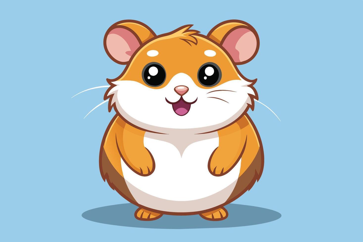 A cartoon hamster standing up on a blue background vector