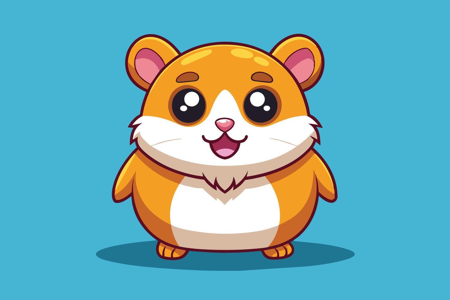 A cartoon hamster with big eyes and a big nose vector