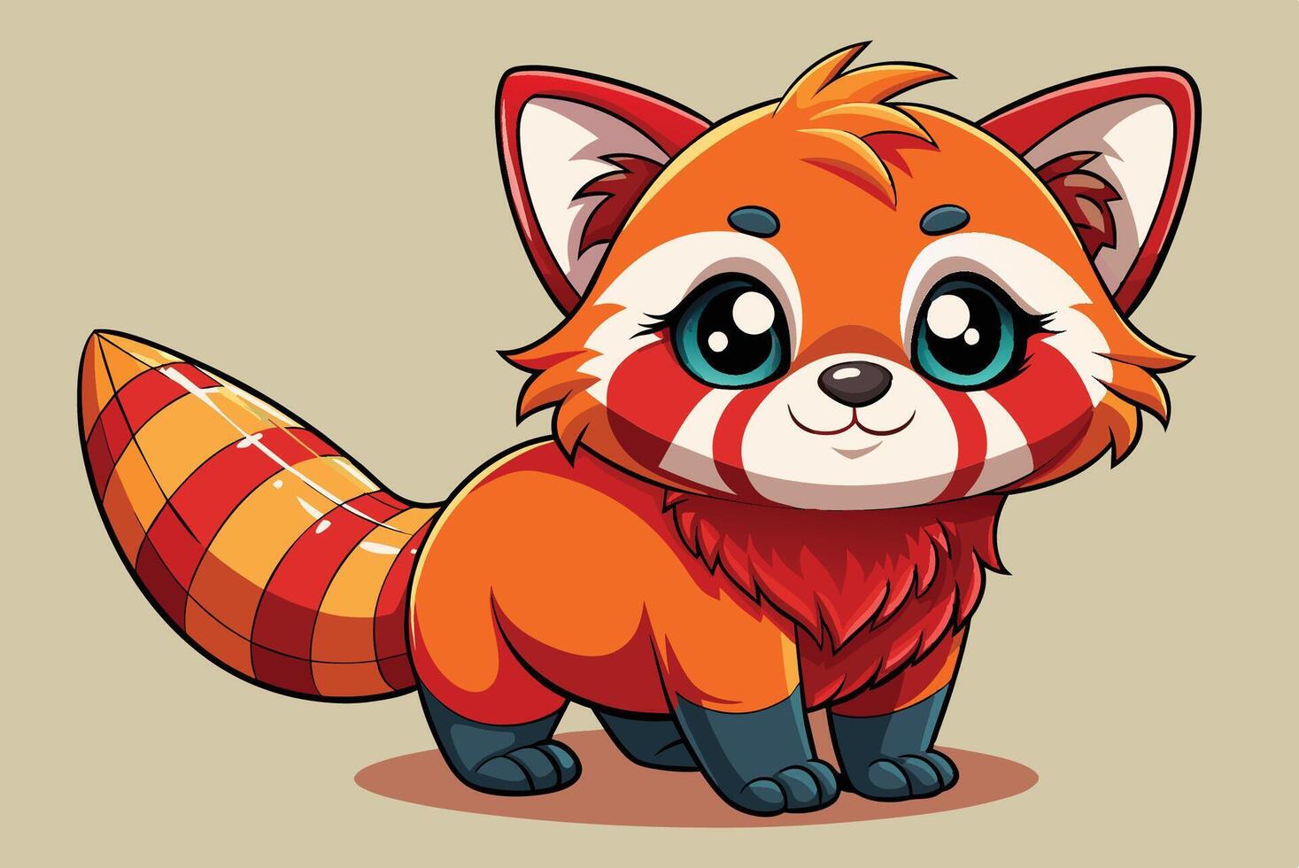 Cartoon red panda illustration vector