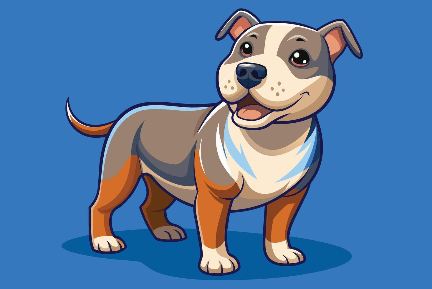 A cartoon dog standing on a blue background vector