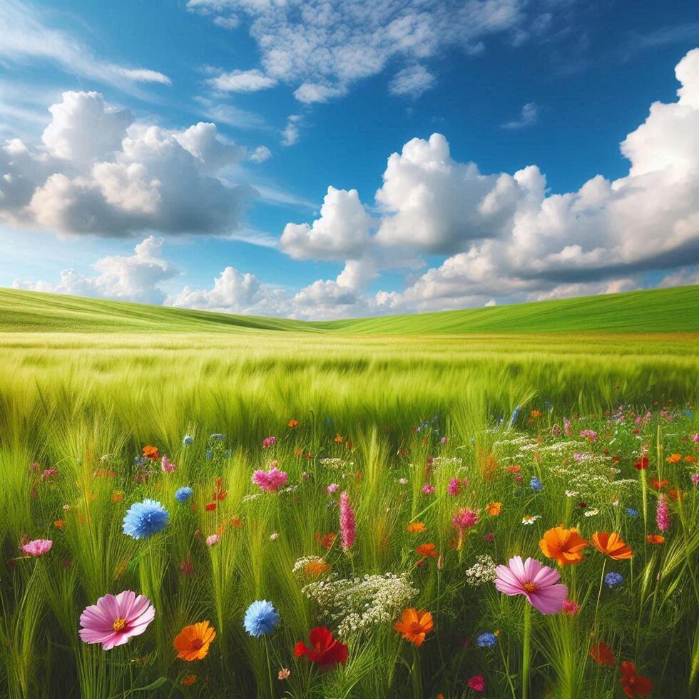 Green grass fields Free Photo