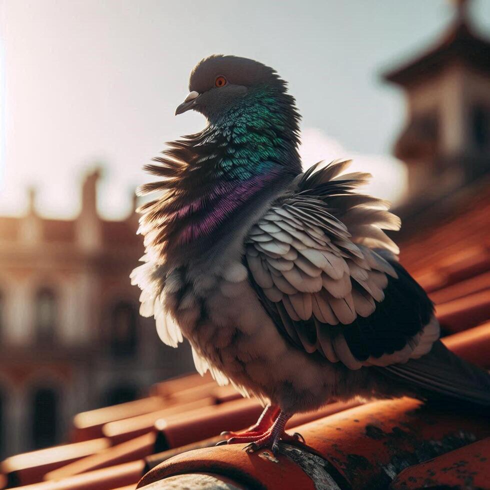 Close-up of pigeon or roof photo
