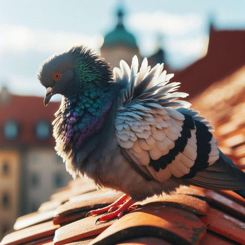 Close-up of pigeon or roof photo