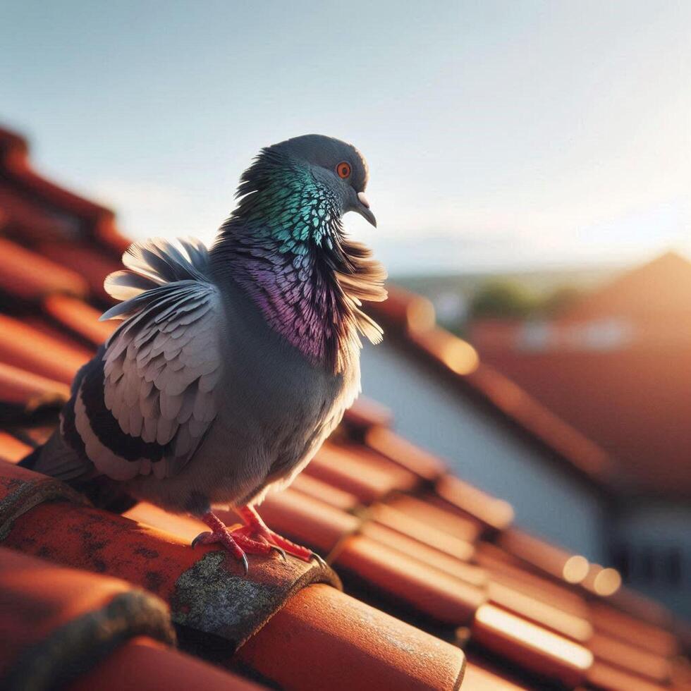Close-up of pigeon or roof photo