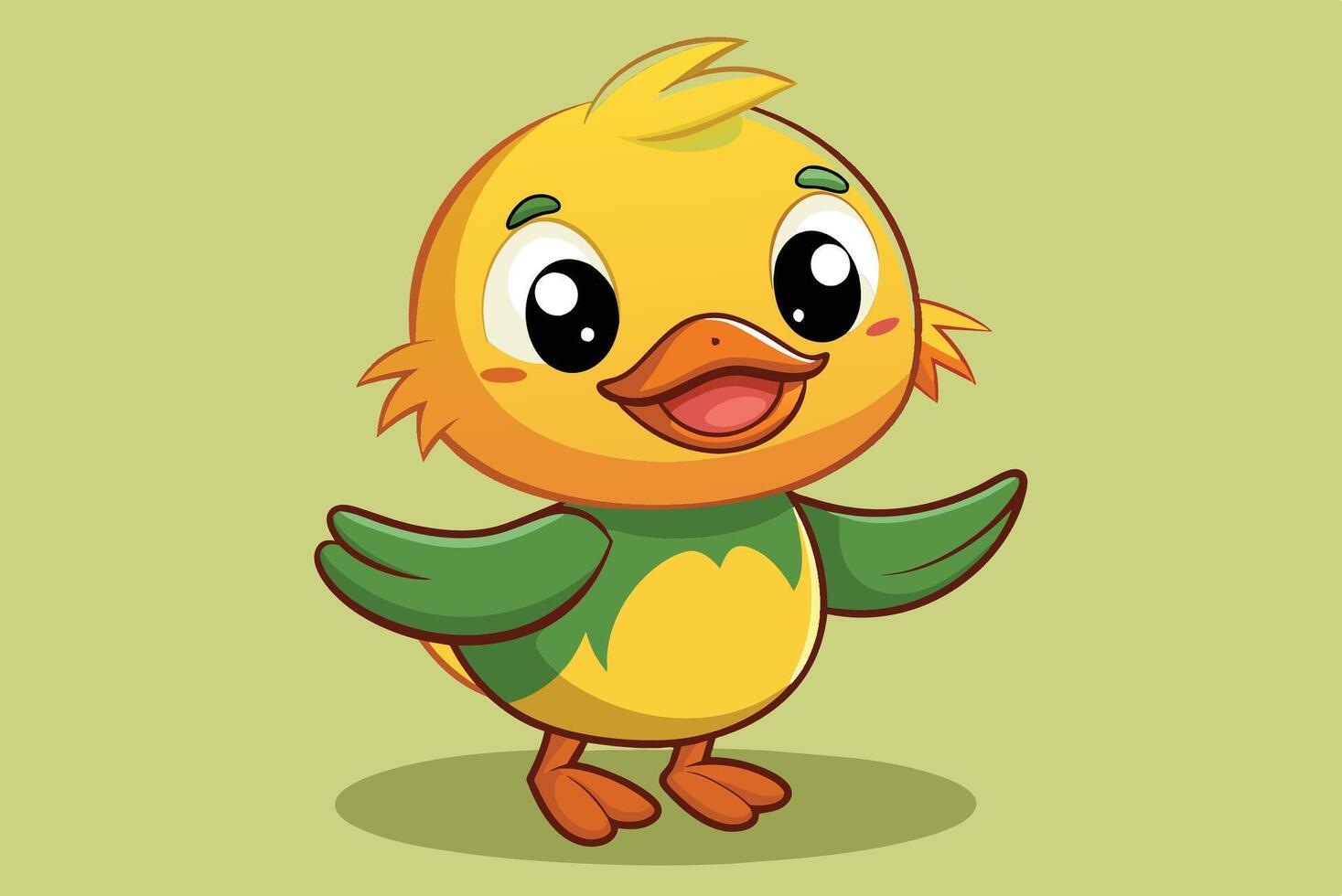 Cartoon cute duck character illustration vector