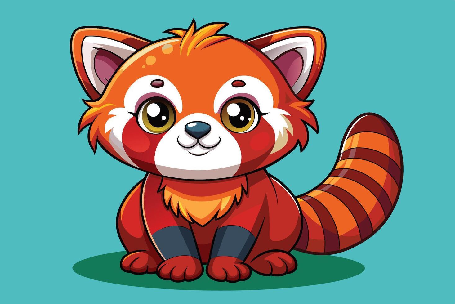 Cartoon red panda illustration vector