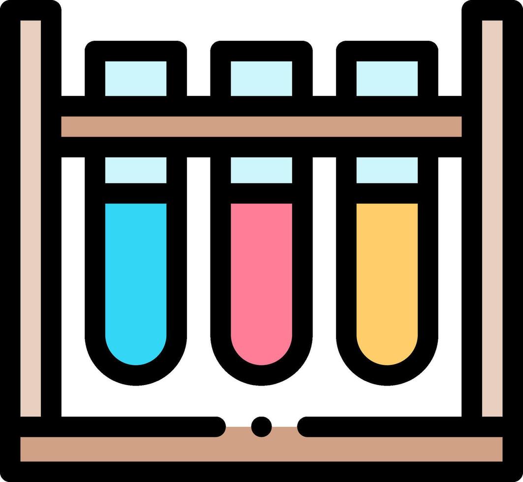 A test tube with three different colors vector