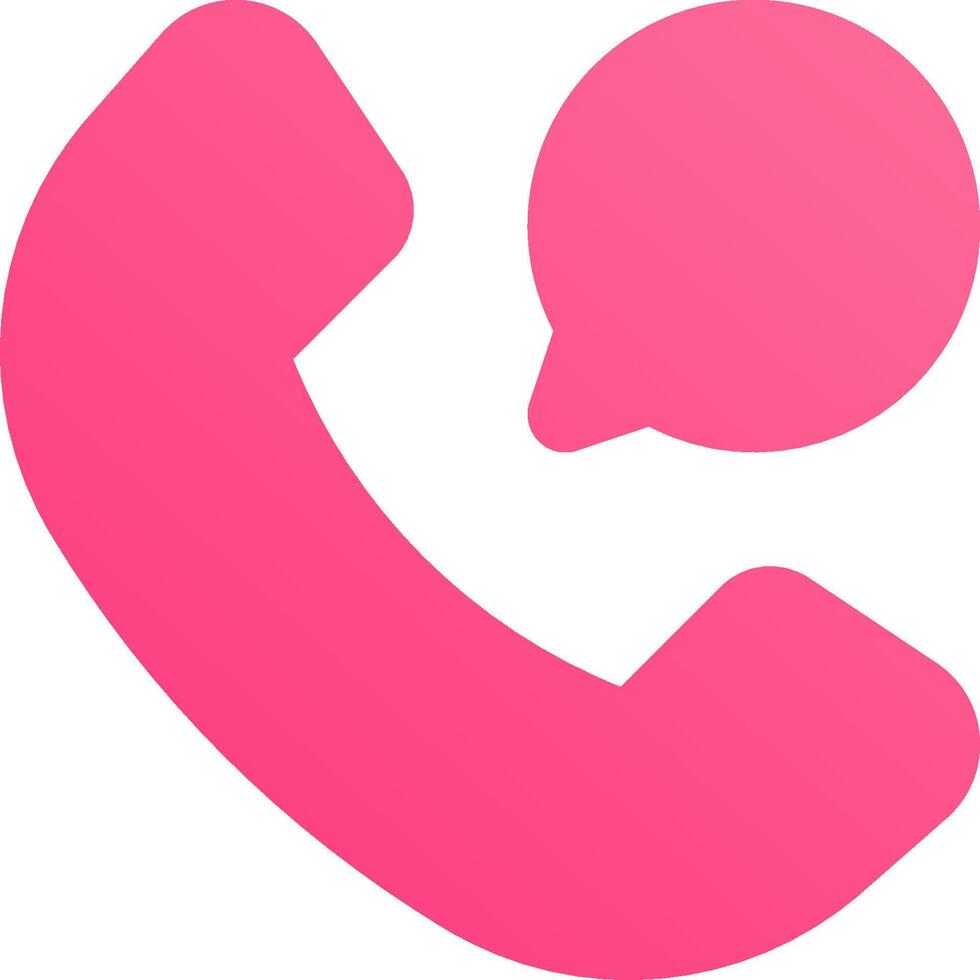 A pink phone with a speech bubble vector