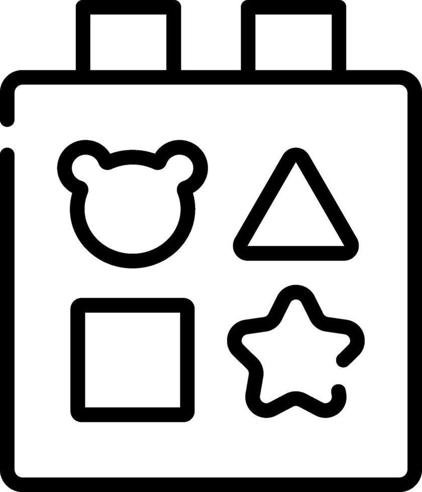 A black and white icon of a toy box vector