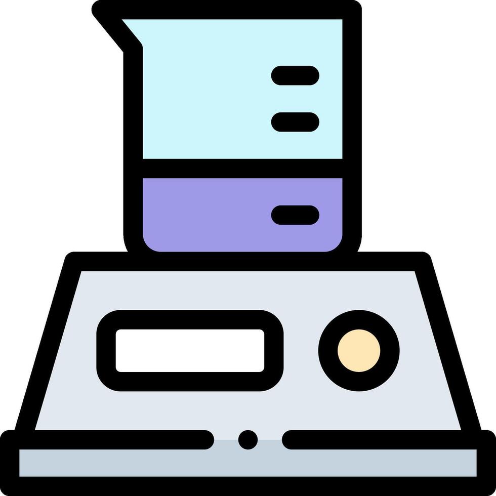 A beaker and a scale icon on a white background vector