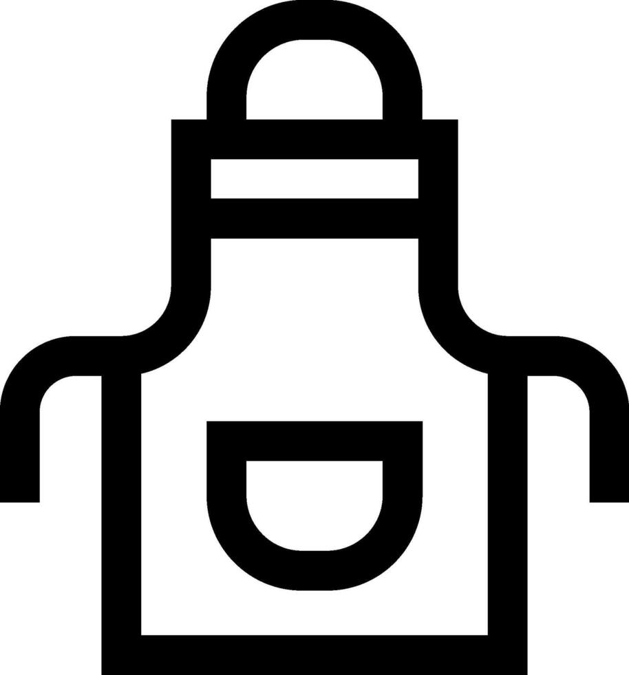A black and white apron icon on a white background vector