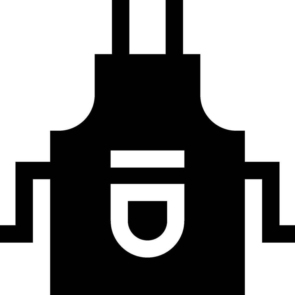 A black apron with a white letter d on it vector