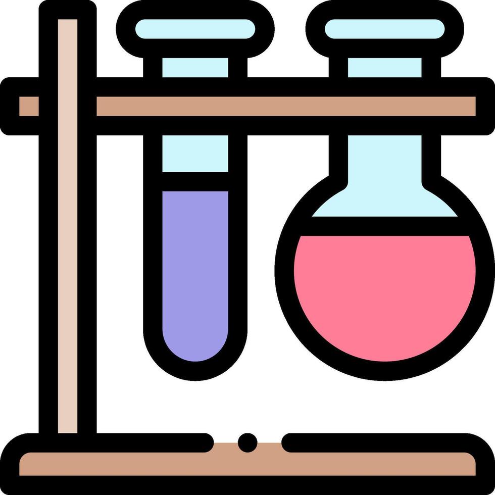 A test tube with two beakers on a stand vector