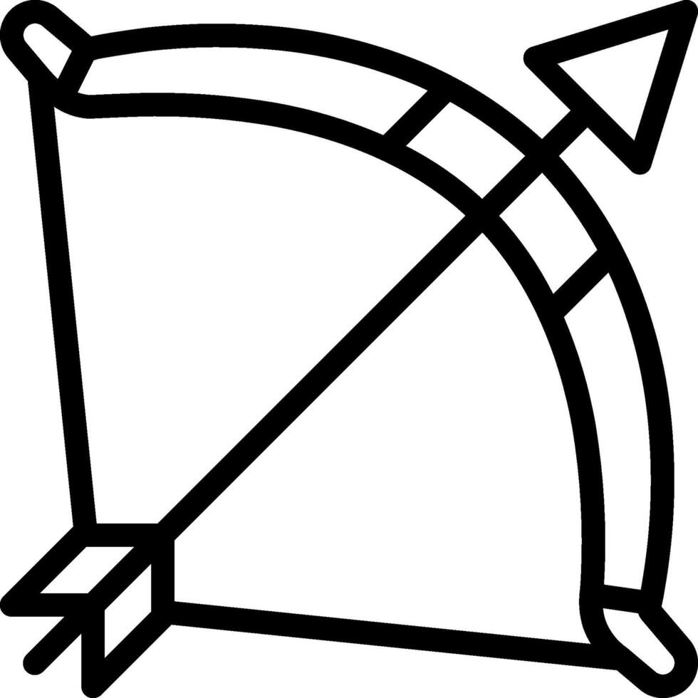 A black and white arrow and bow icon vector