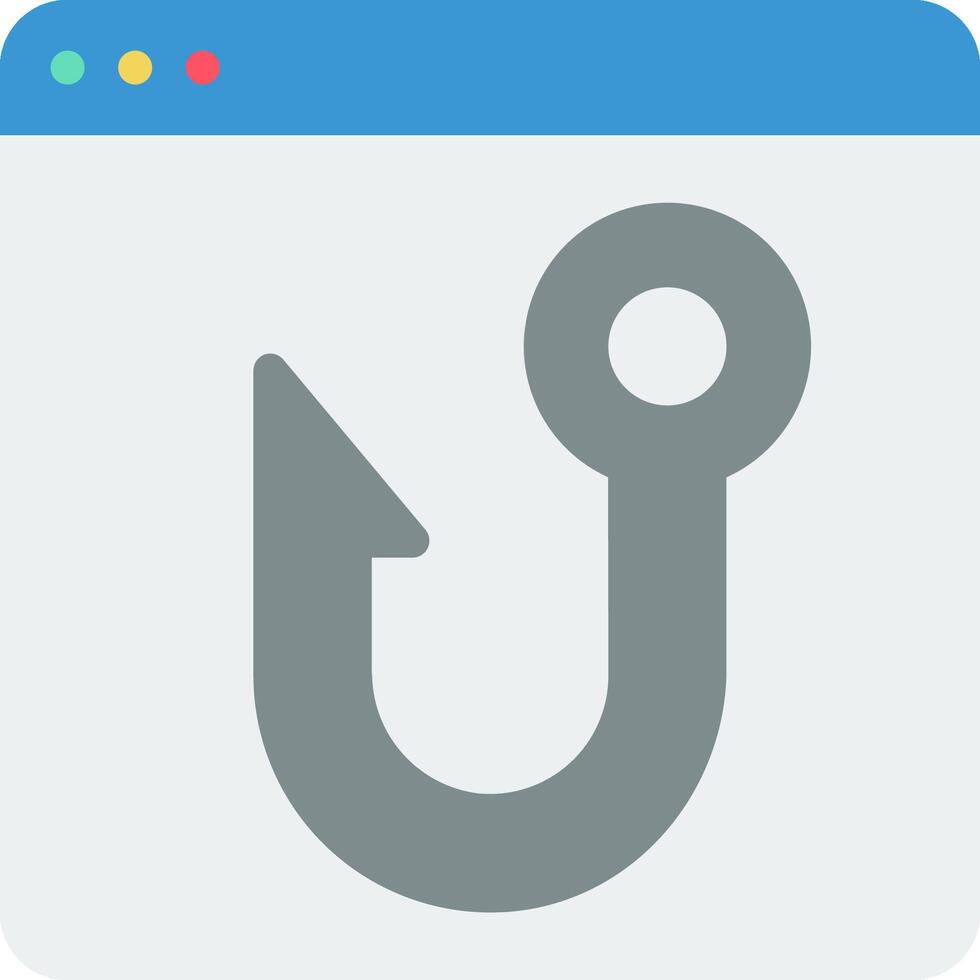 A web browser icon with a hook on it vector